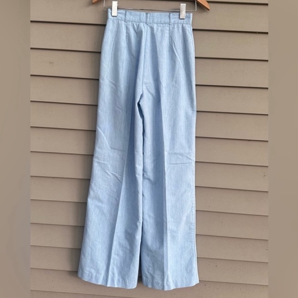 Vintage wide leg trousers Women’s Light Blue pants 70s 9/10 - Picture 3 of 4